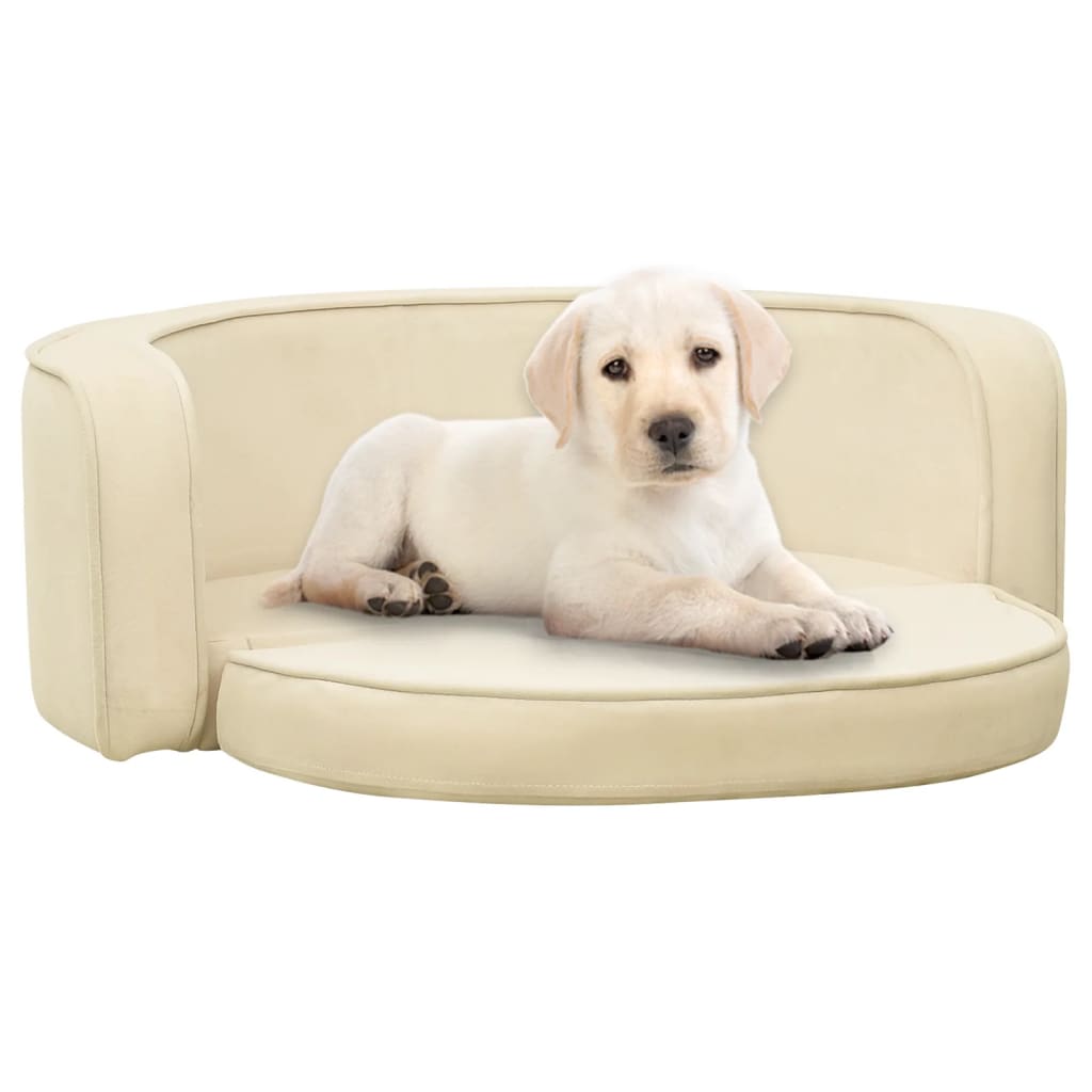 vidaXL Hondenbank inklapbaar 73x67x26 cm pluche grijs