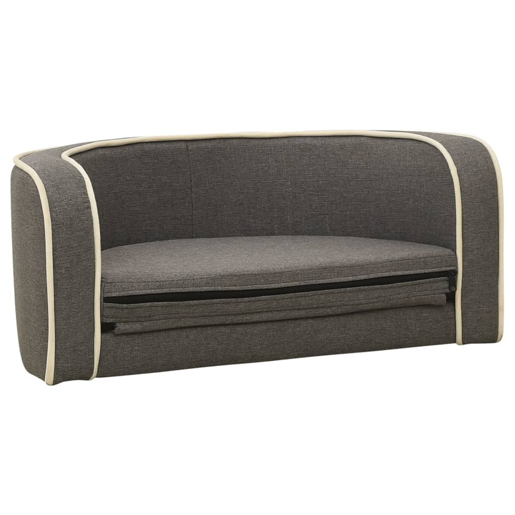 vidaXL Hondenbank inklapbaar 76x71x30 cm linnen grijs