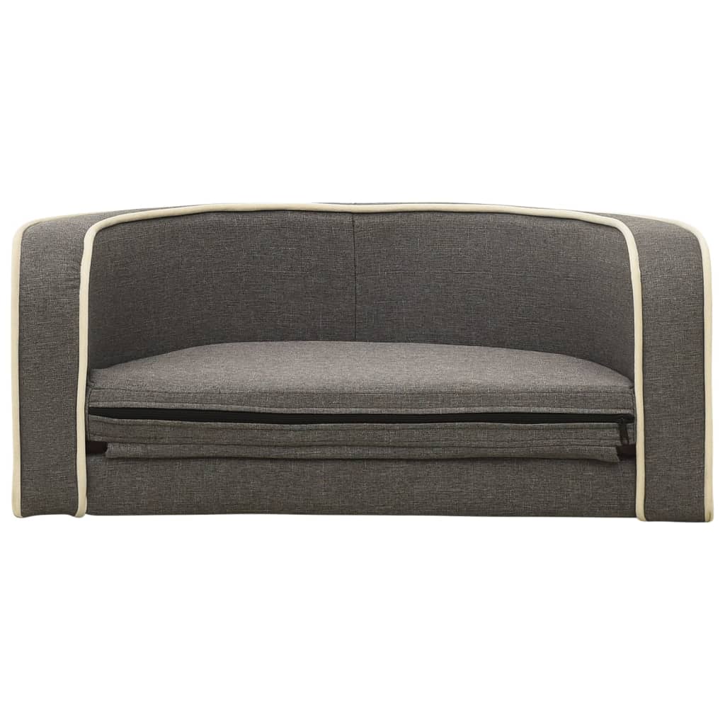 vidaXL Hondenbank inklapbaar 76x71x30 cm linnen grijs