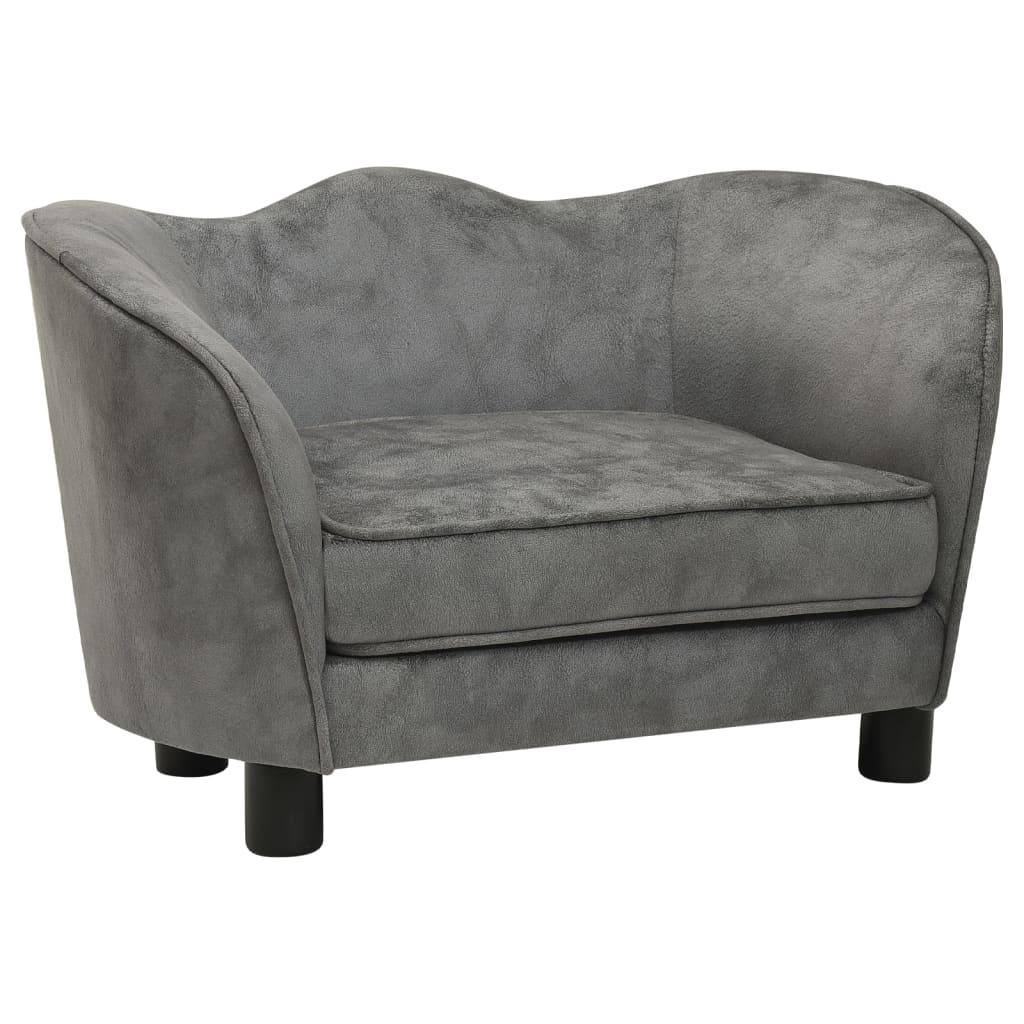 vidaXL Hondenbank 66x43x40 cm pluche grijs