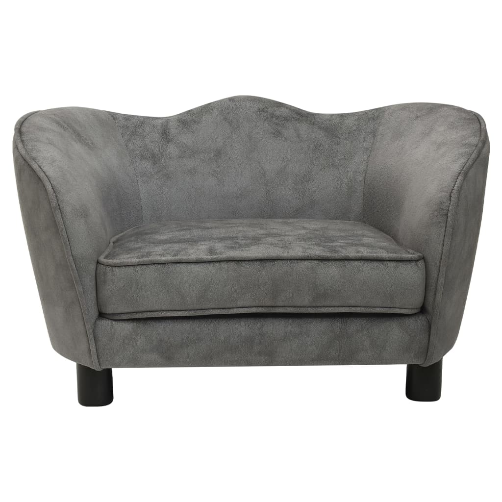 vidaXL Hondenbank 66x43x40 cm pluche grijs