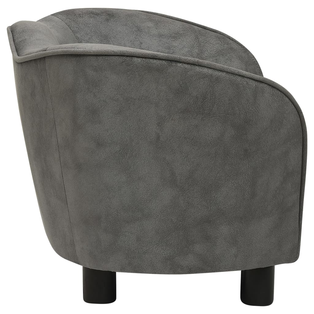 vidaXL Hondenbank 66x43x40 cm pluche grijs