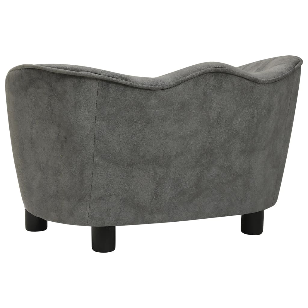 vidaXL Hondenbank 66x43x40 cm pluche grijs