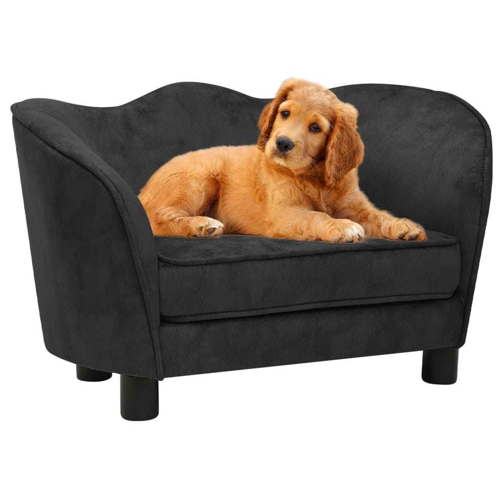 vidaXL Hondenbank 66x43x40 cm pluche grijs