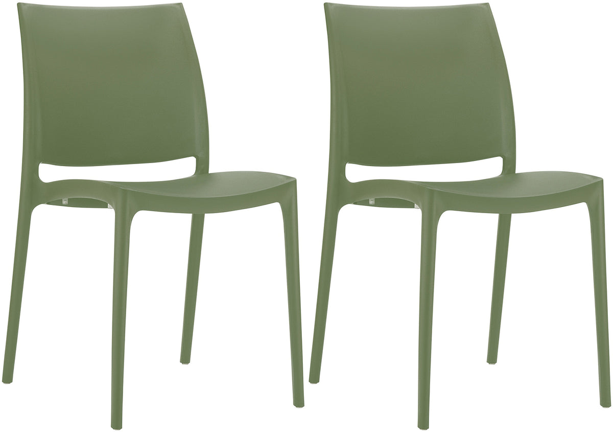 Set van 2 Maya Stoelen olijf oliv