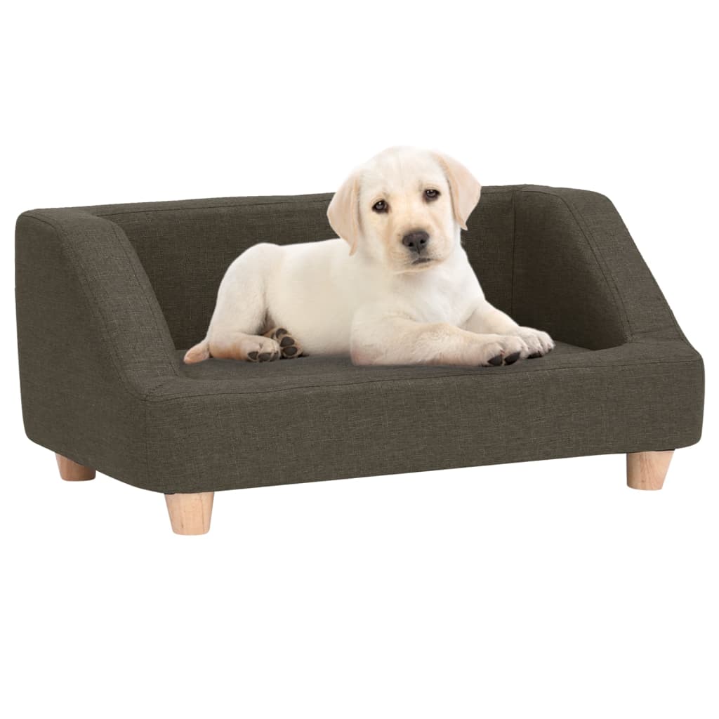 vidaXL Hondenbank 95x63x39 cm linnen grijs