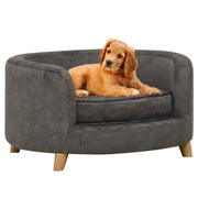 vidaXL Hondenbank 69x69x36 cm pluche grijs