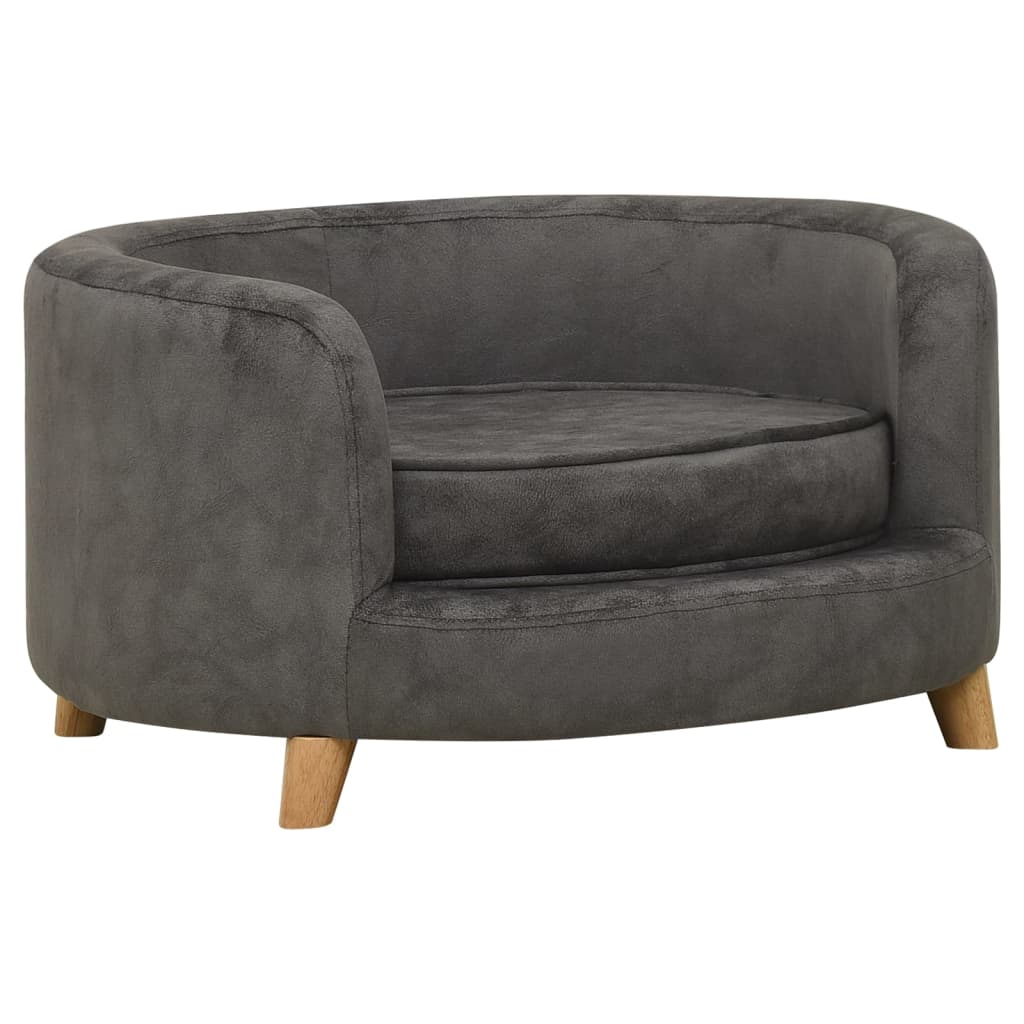 vidaXL Hondenbank 69x69x36 cm pluche grijs