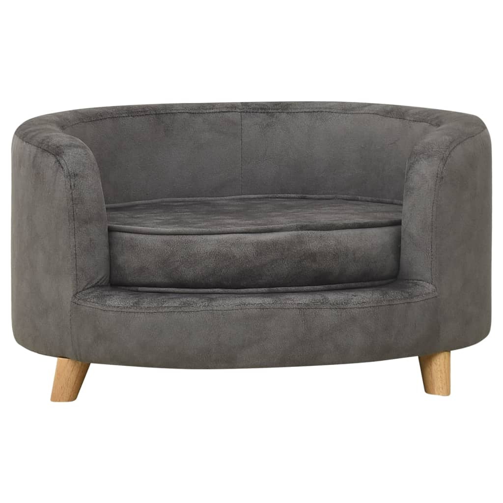 vidaXL Hondenbank 69x69x36 cm pluche grijs