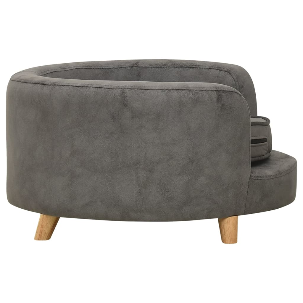 vidaXL Hondenbank 69x69x36 cm pluche grijs