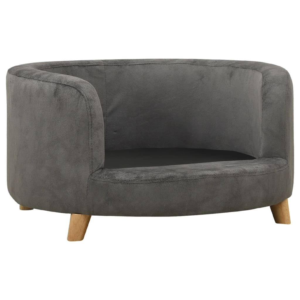 vidaXL Hondenbank 69x69x36 cm pluche grijs