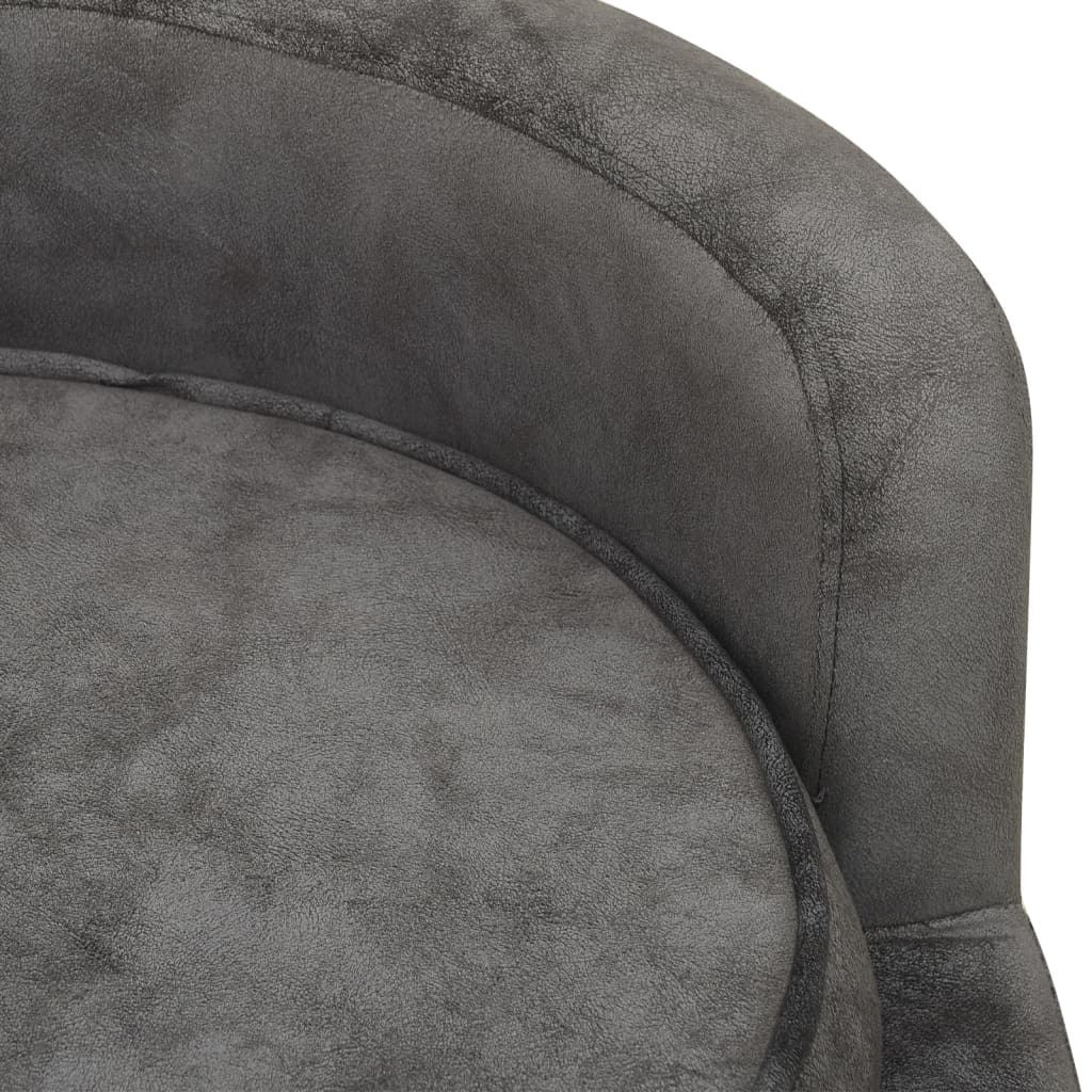vidaXL Hondenbank 69x69x36 cm pluche grijs