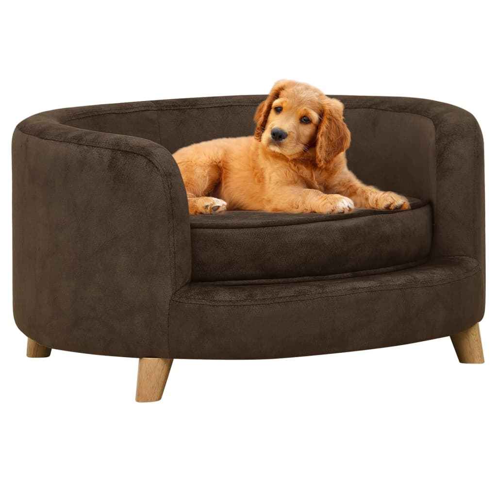 vidaXL Hondenbank 69x69x36 cm pluche grijs