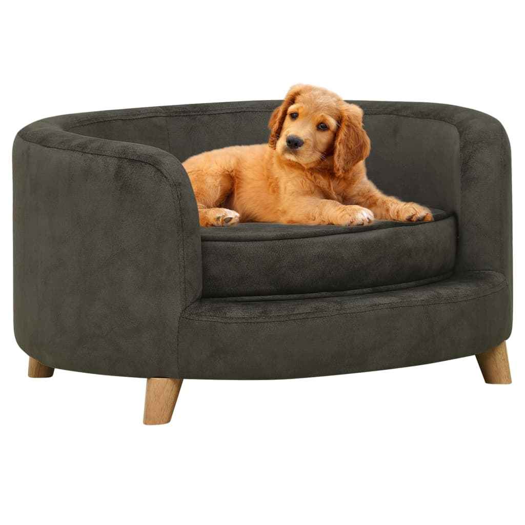 vidaXL Hondenbank 69x69x36 cm pluche grijs