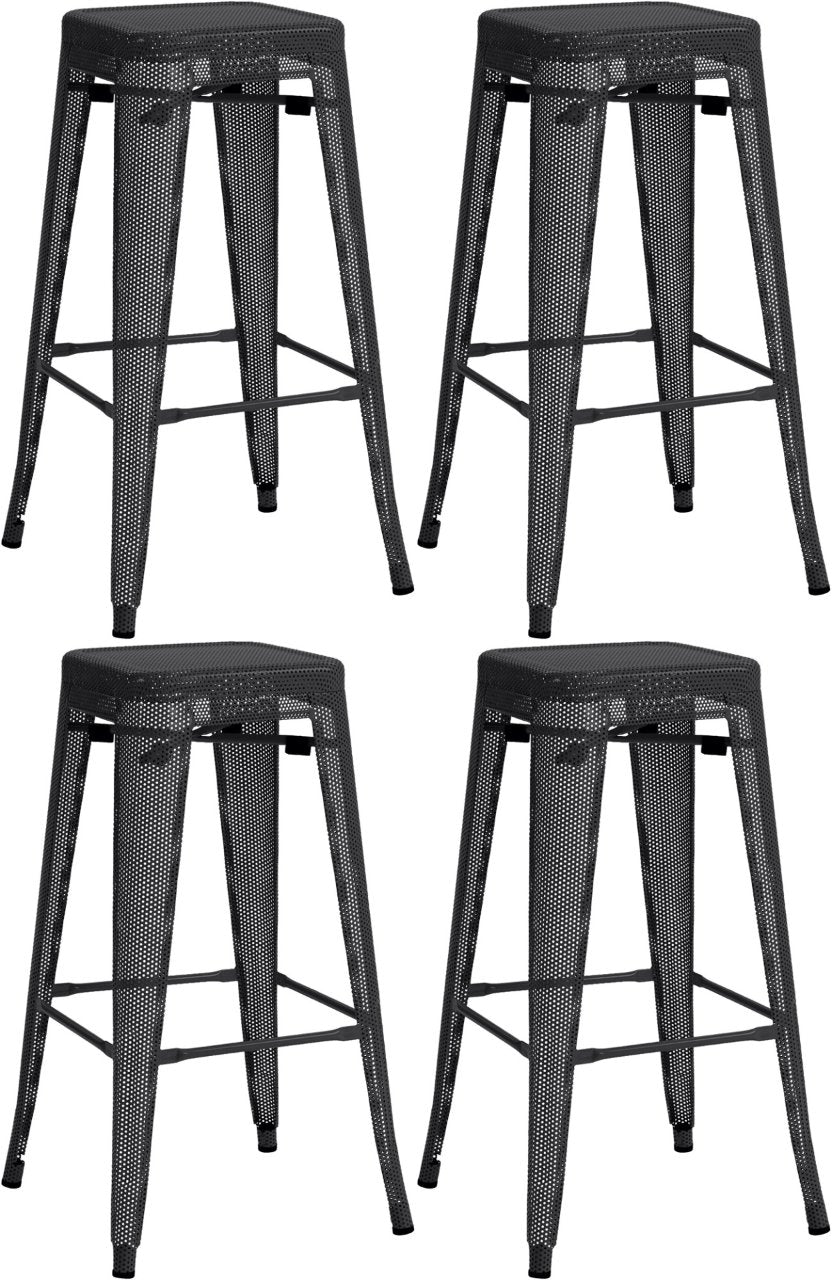 Set van 4 barkrukken Fletcher zwart schwarz