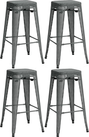 Set van 4 barkrukken Fletcher grijs grau