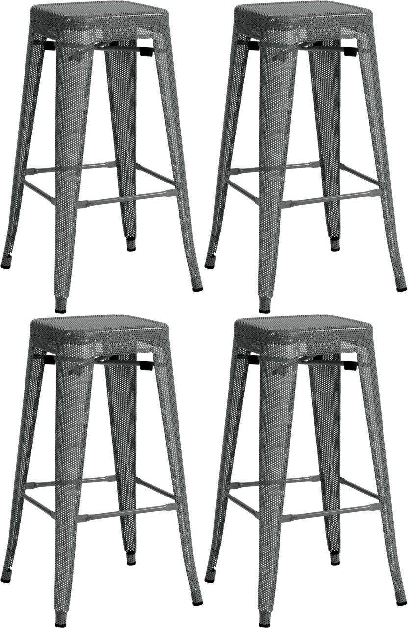 Set van 4 barkrukken Fletcher grijs grau