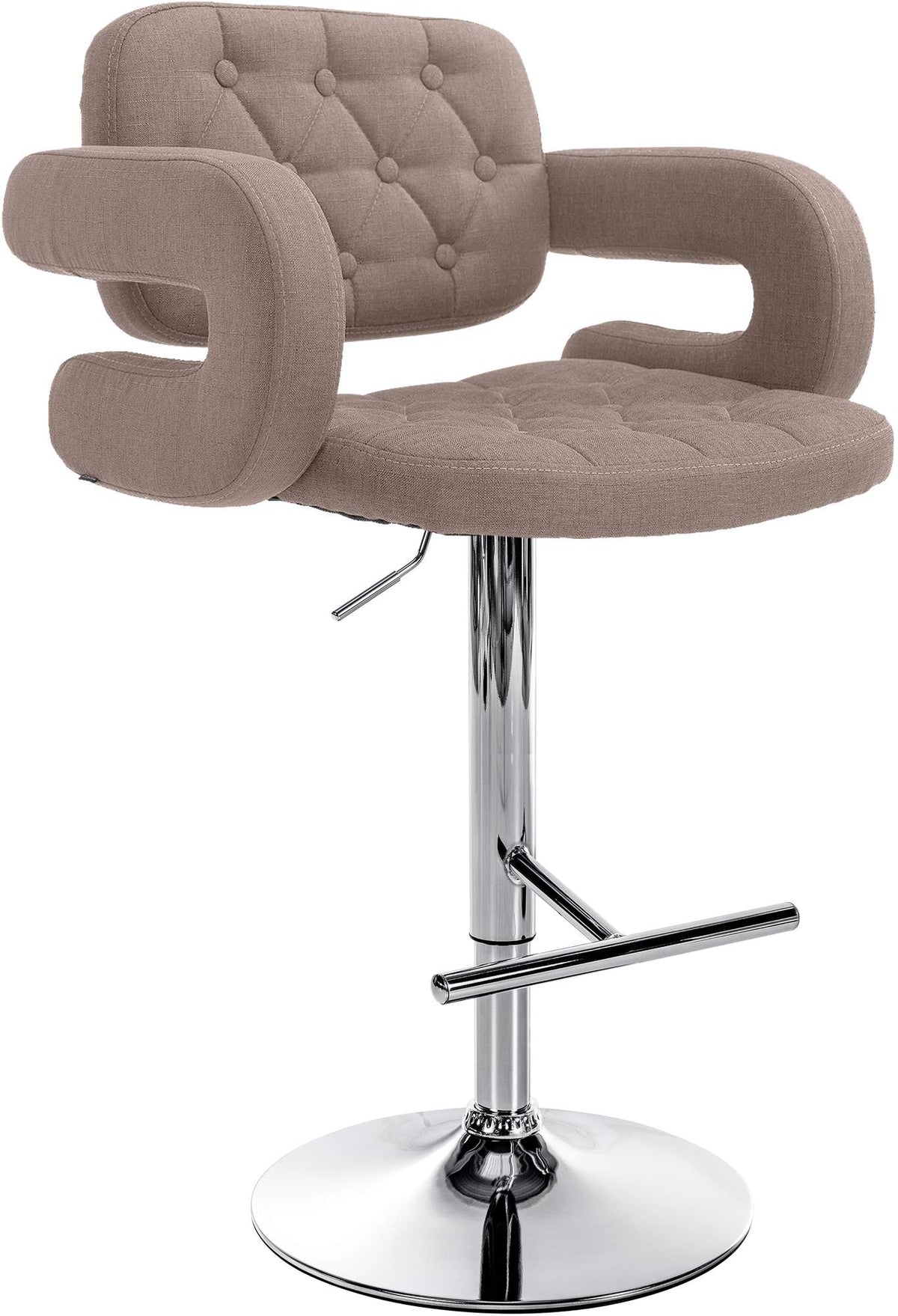 Barkruk Dublin Stof taupe,chroom taupe