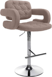 Barkruk Dublin Stof taupe,chroom taupe