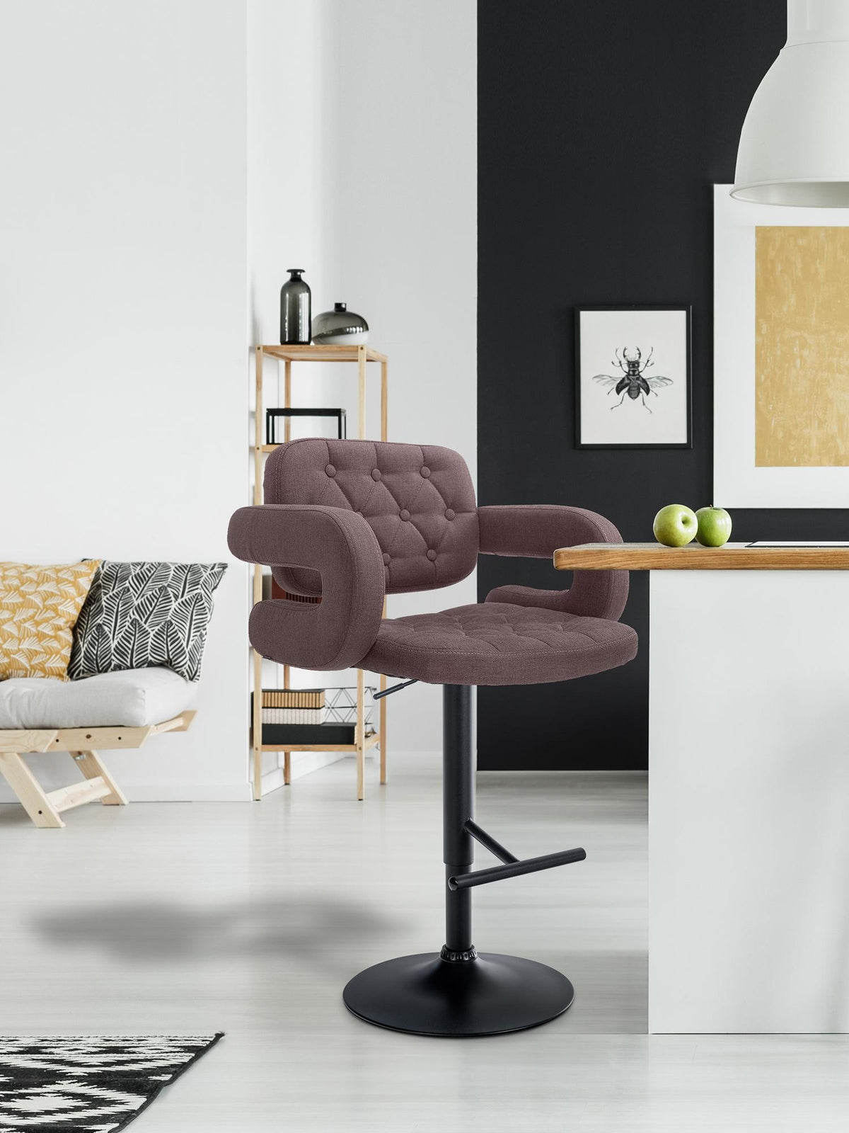 Barkruk Dublin Stof bruin,zwart braun