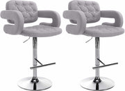 Set van 2 barkrukken Dublin Stof grijs grau