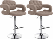 Set van 2 barkrukken Dublin Stof taupe taupe