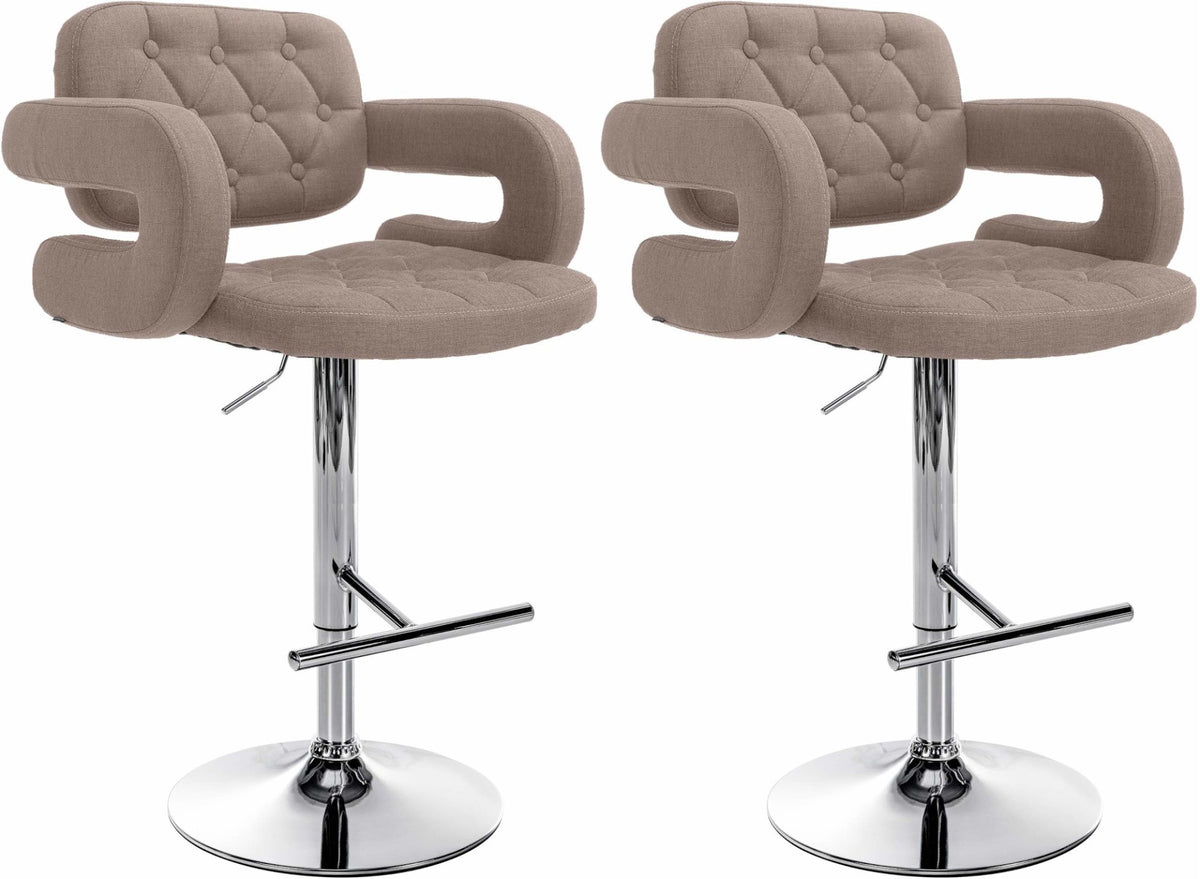 Set van 2 barkrukken Dublin Stof taupe taupe