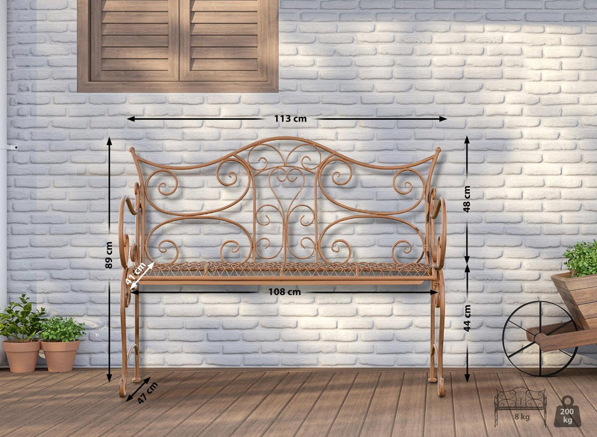 Tuinbank Tara antiek bruin antik braun