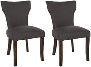 Set van 2 eetkamerstoelen Zadar stof donkergrijs,antiek donker dunkelgrau