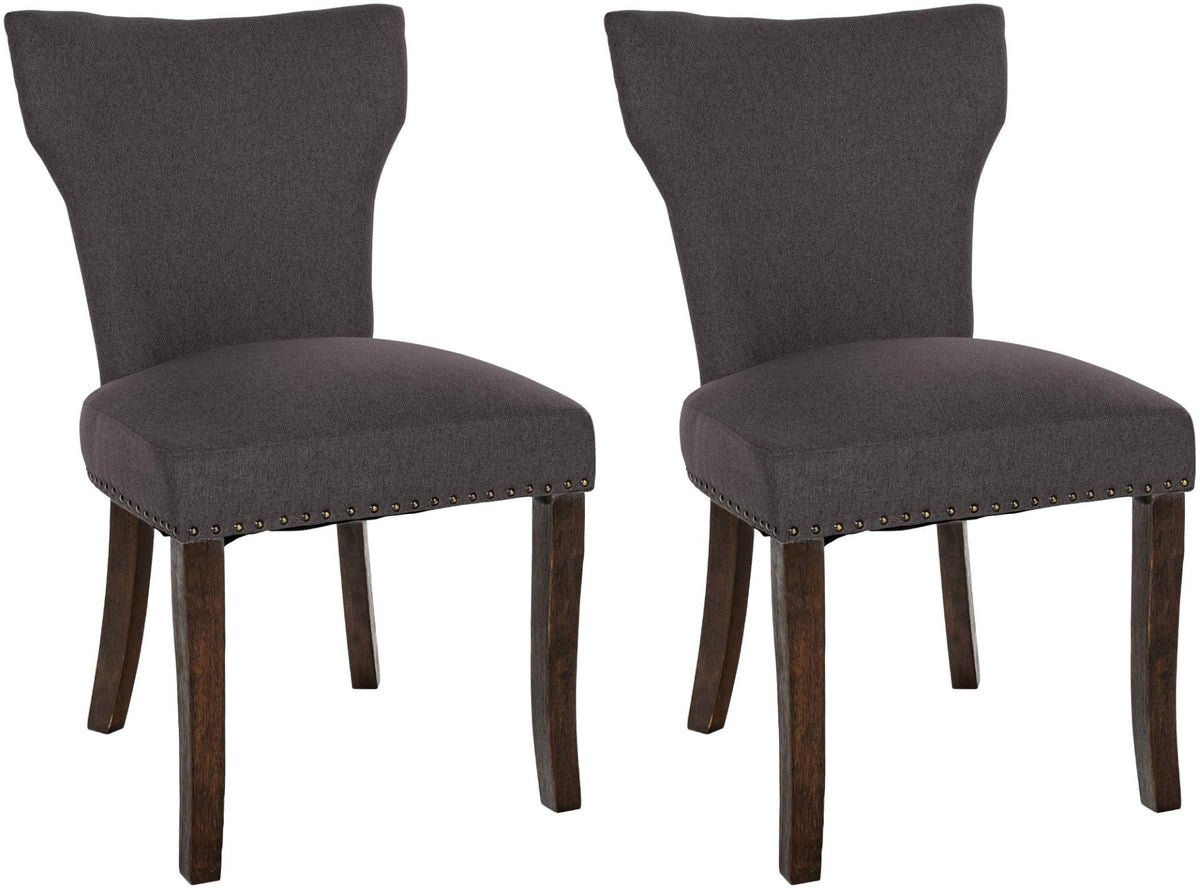 Set van 2 eetkamerstoelen Zadar stof donkergrijs,antiek donker dunkelgrau