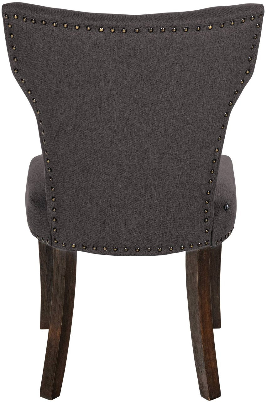 Set van 2 eetkamerstoelen Zadar stof donkergrijs,antiek donker dunkelgrau