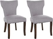Set van 2 eetkamerstoelen Zadar stof grijs,antiek donker grau