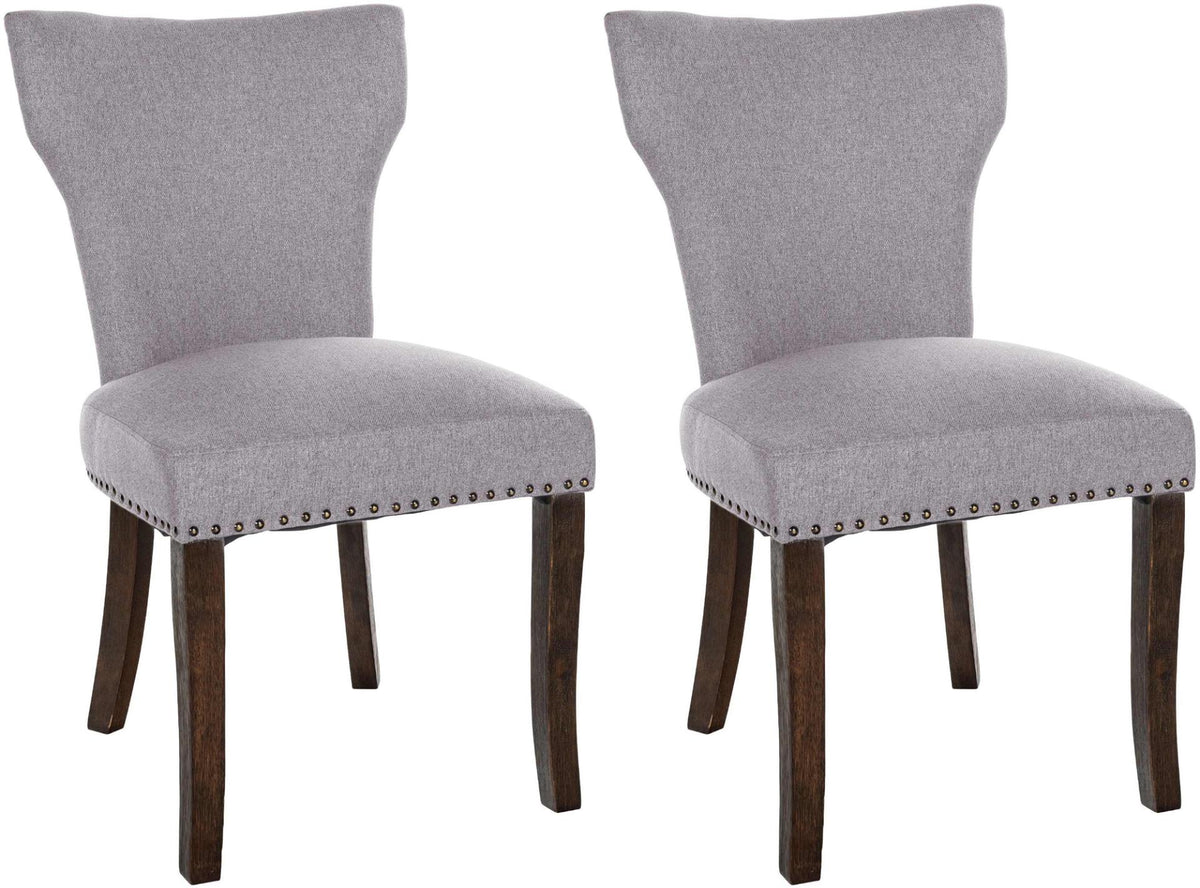 Set van 2 eetkamerstoelen Zadar stof grijs,antiek donker grau