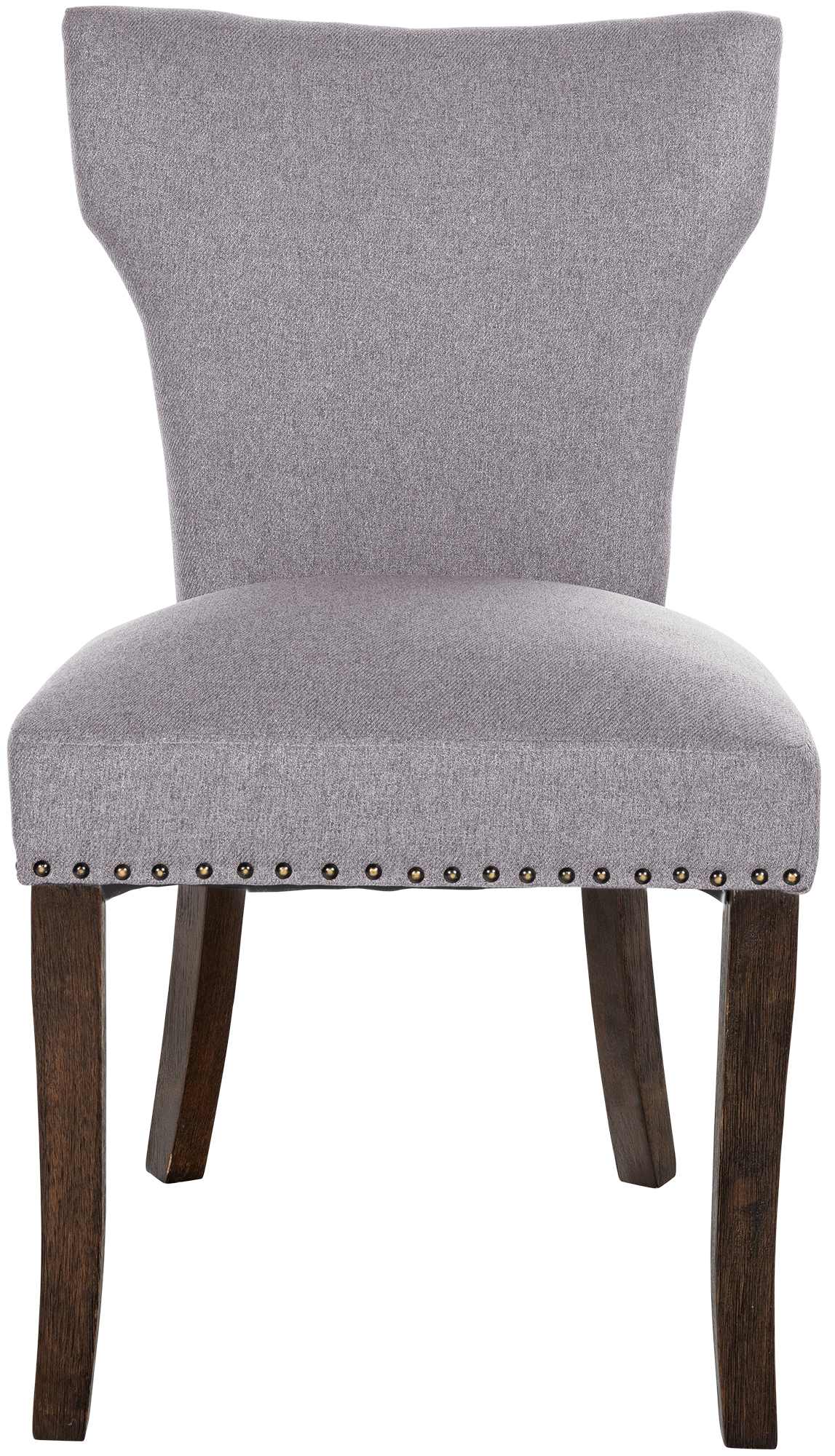 Set van 2 eetkamerstoelen Zadar stof grijs,antiek donker grau