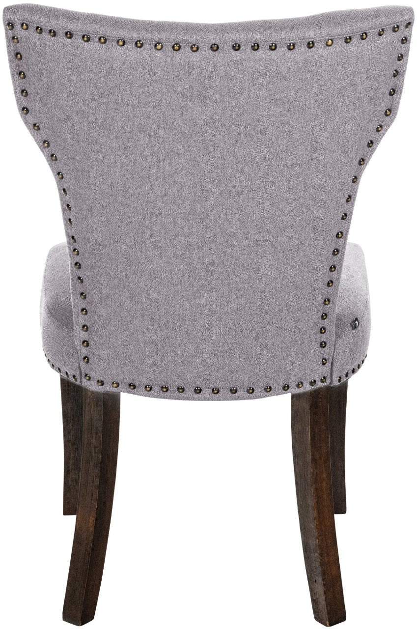 Set van 2 eetkamerstoelen Zadar stof grijs,antiek donker grau