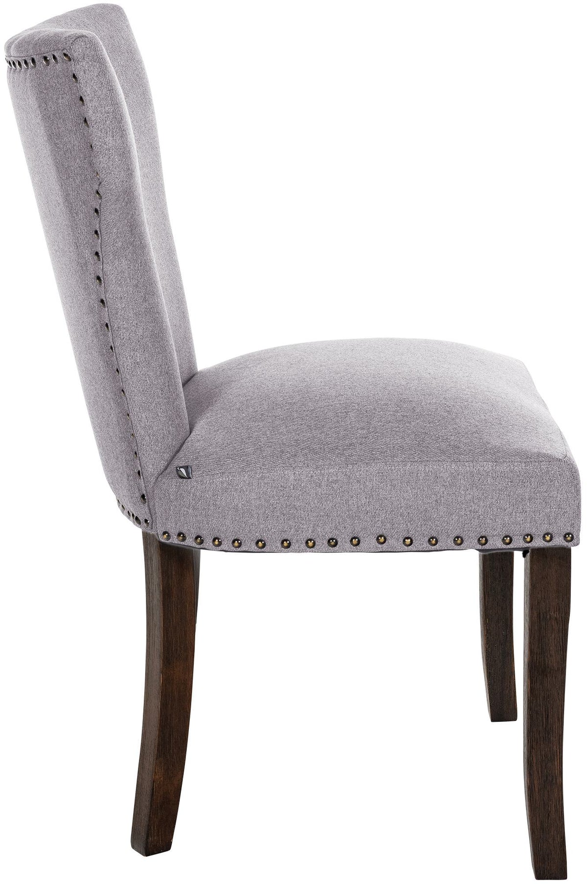Set van 2 eetkamerstoelen Zadar stof grijs,antiek donker grau