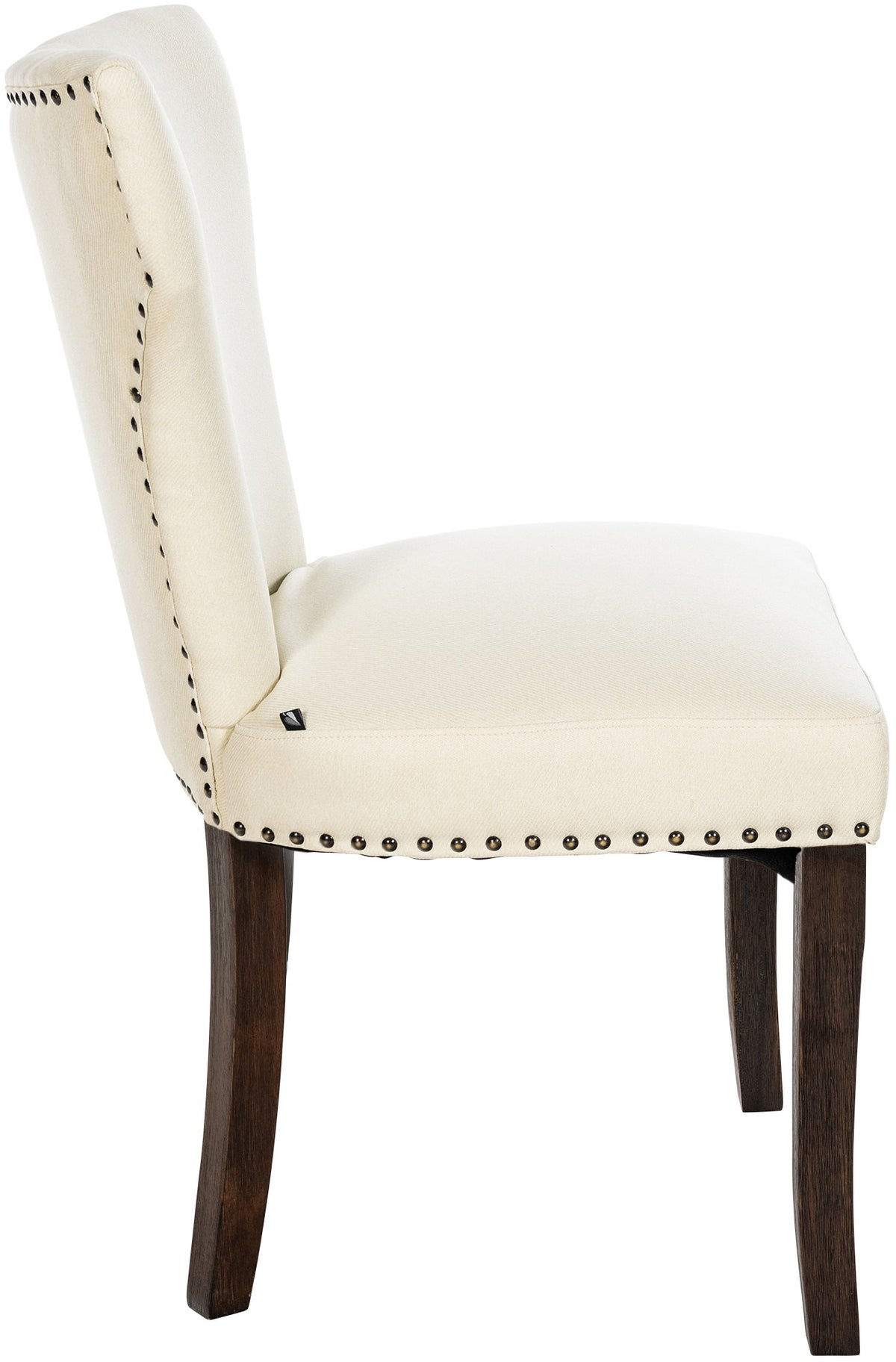 Set van 2 eetkamerstoelen Zadar stof creme,antiek donker creme