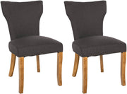 Set van 2 eetkamerstoelen Zadar stof donkergrijs,antiek licht dunkelgrau