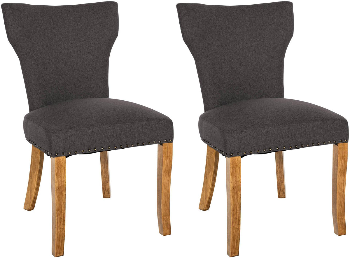 Set van 2 eetkamerstoelen Zadar stof donkergrijs,antiek licht dunkelgrau