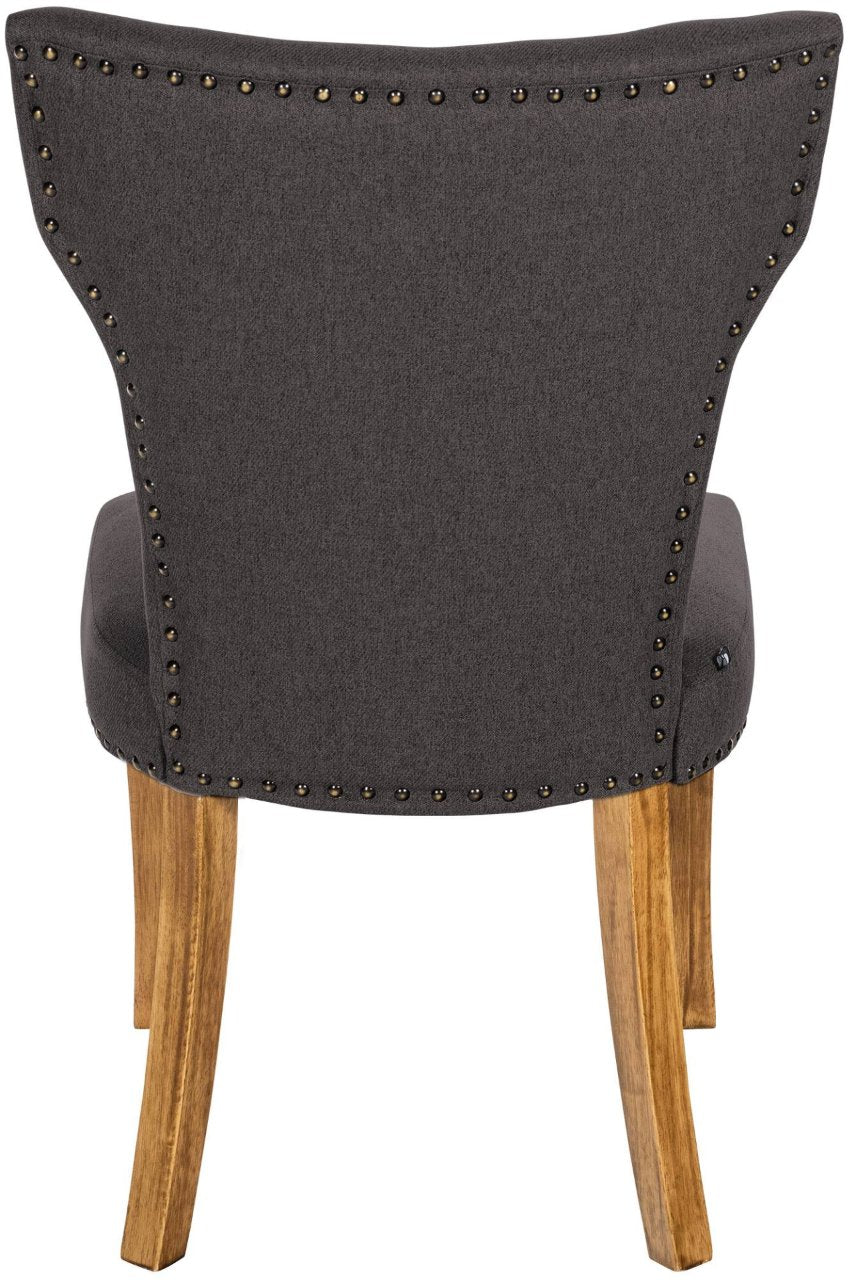 Set van 2 eetkamerstoelen Zadar stof donkergrijs,antiek licht dunkelgrau