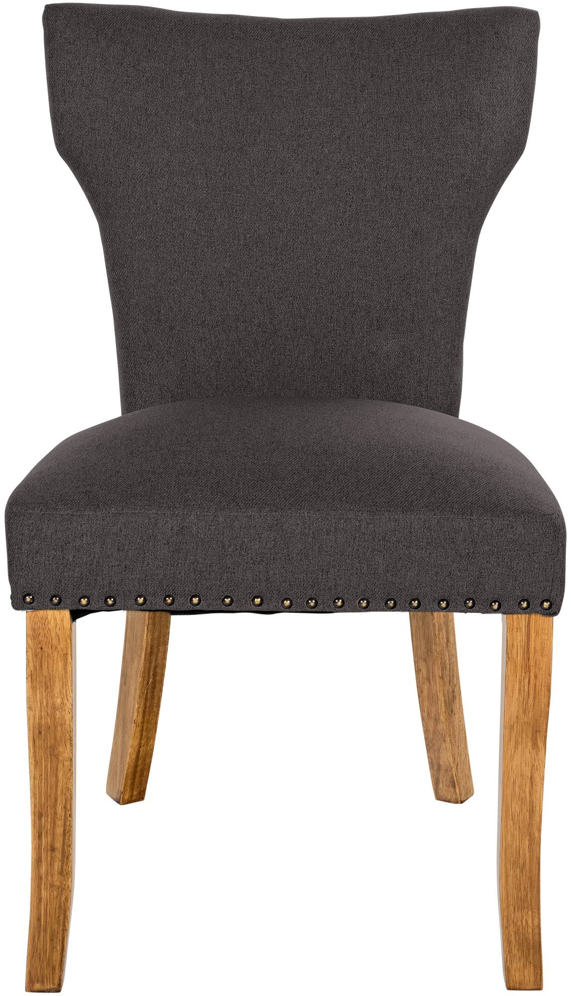 Set van 2 eetkamerstoelen Zadar stof donkergrijs,antiek licht dunkelgrau