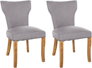 Set van 2 eetkamerstoelen Zadar stof grijs,antiek licht grau