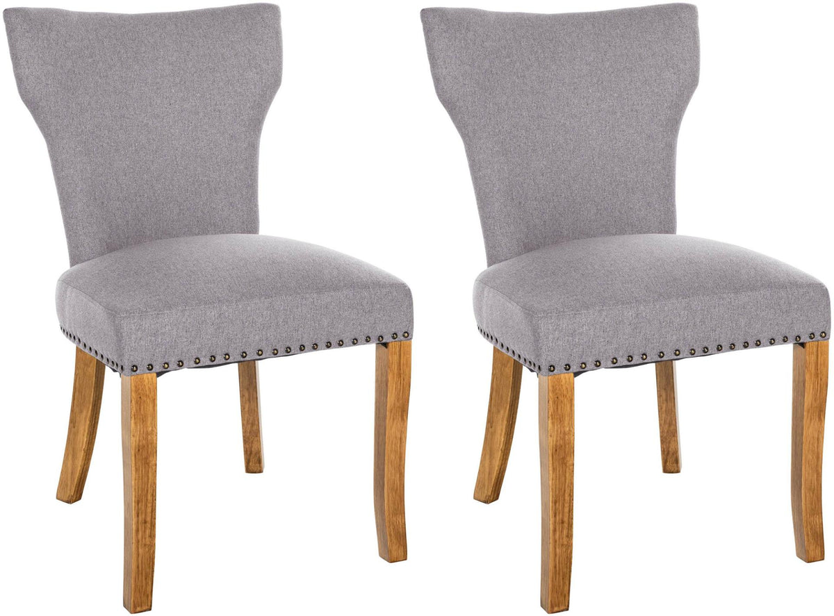 Set van 2 eetkamerstoelen Zadar stof grijs,antiek licht grau