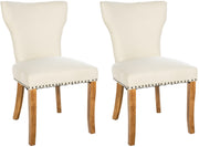 Set van 2 eetkamerstoelen Zadar stof creme,antiek licht creme