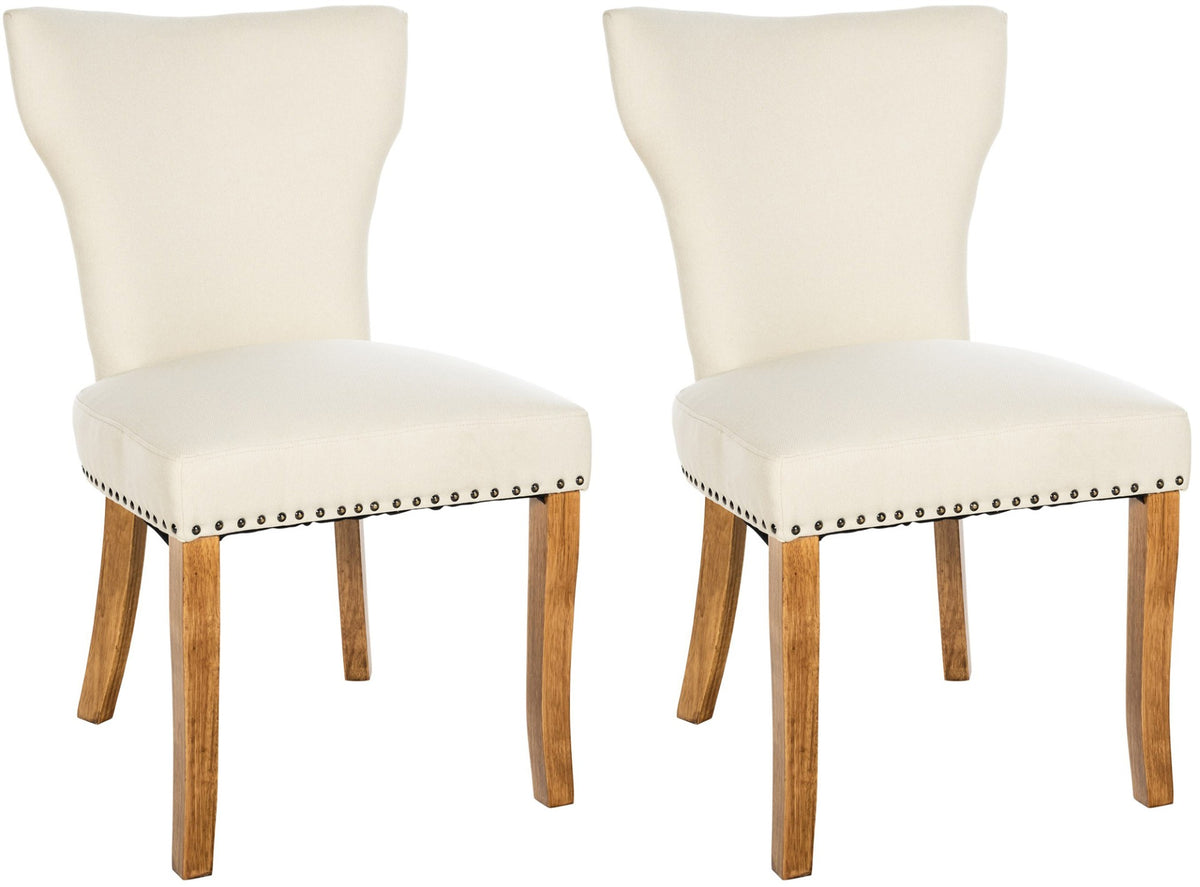 Set van 2 eetkamerstoelen Zadar stof creme,antiek licht creme