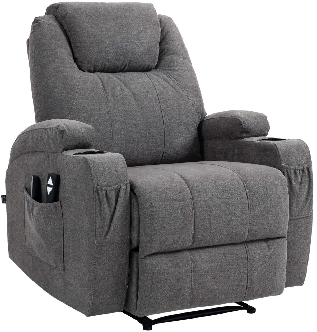 Fauteuil Hepler met massagefunctie Stof,grijs grau