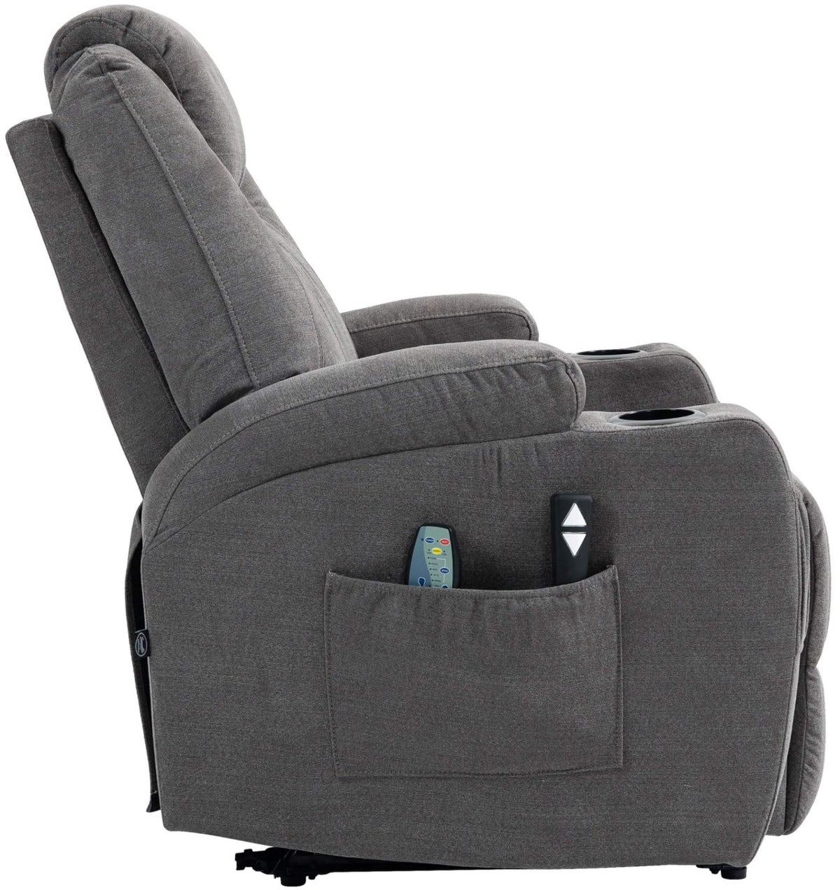 Fauteuil Hepler met massagefunctie Stof,grijs grau