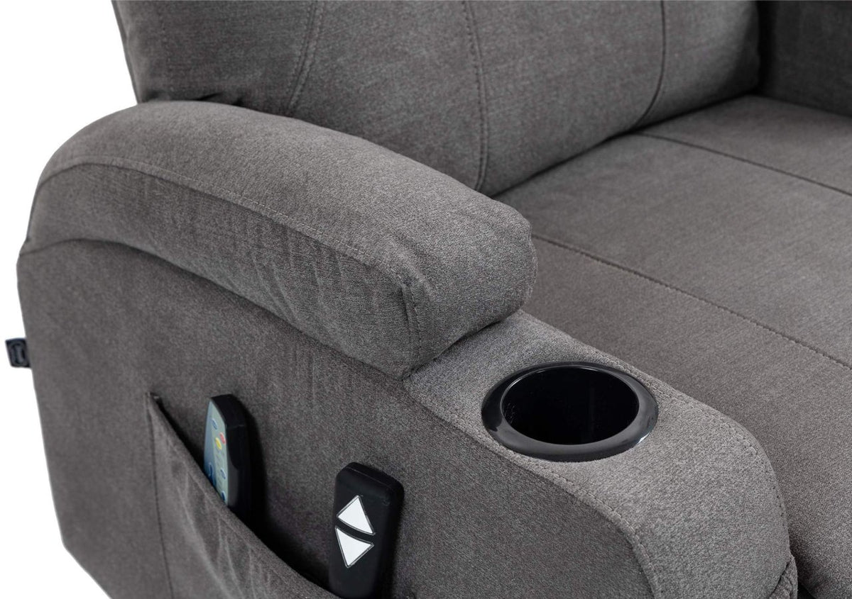 Fauteuil Hepler met massagefunctie Stof,grijs grau