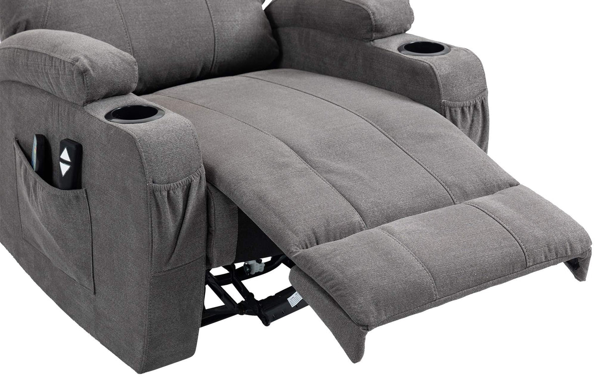 Fauteuil Hepler met massagefunctie Stof,grijs grau