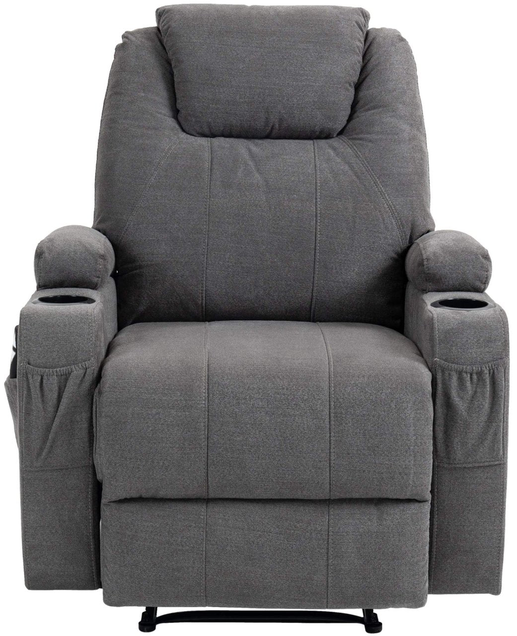 Fauteuil Hepler met massagefunctie Stof,grijs grau